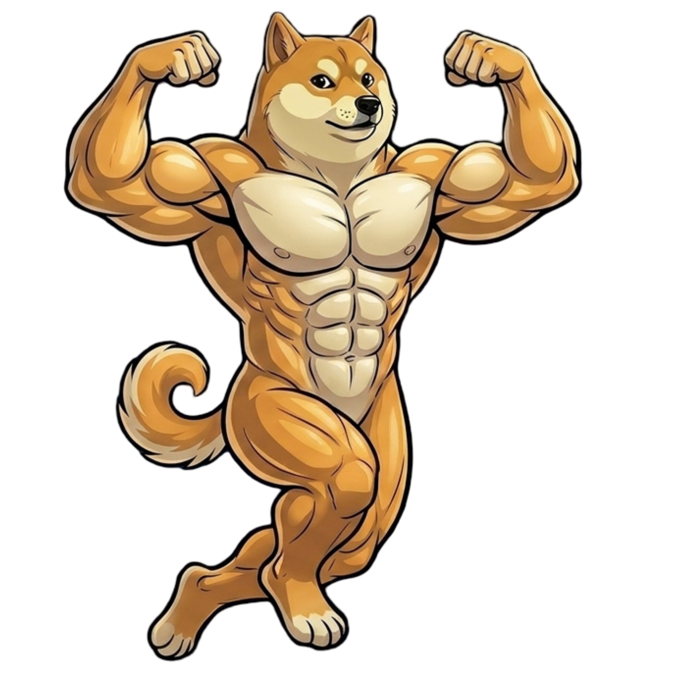 Steroid Doge Flex Close Up